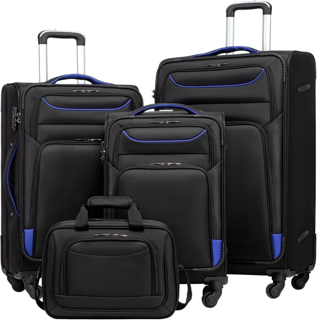 Coolife Luggage 4 Piece Set Suitcase